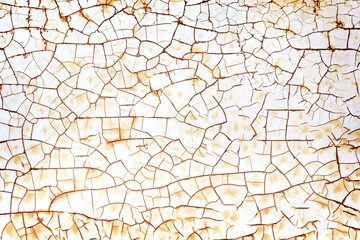 Pattern of colored  on broken, rusted metal or abstract background with rusted metal plates in shades of brown and ochre