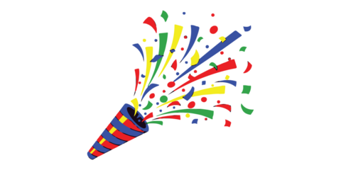 Party Popper with Flying Confetti | Vector Celebration Elements