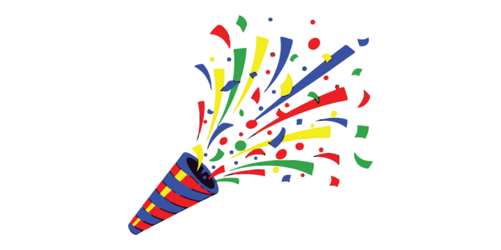 Party Popper with Flying Confetti | Vector Celebration Elements