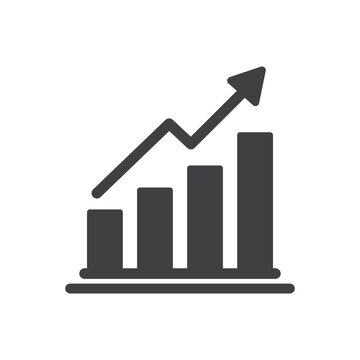 Growing up chart icon simple silhouette flat style.