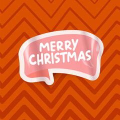 Merry Christmas quote red square banner vector design, creative holiday typography, modern festive graphic art for cards, invitations, social media banners, and seasonal decorations. Merry Christmas