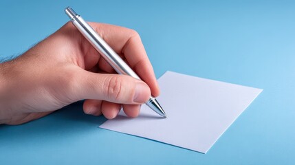 Unemployment Claims Concept: Male Hand Writing 'Jobless Claims' on White Note in Office Setting