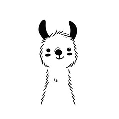 Obraz premium llama. llama simple black and white line art vector logo