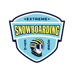 Snowboarding extreme winter sport logo emblem vector design