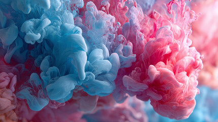 Fototapeta premium Vibrant cloud of swirling colorful paint. A mesmerizing display of abstract art featuring a fusion of colors and textures