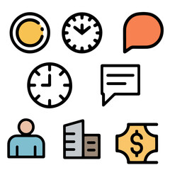 Minimal Icon Set &ndash; 8 Stylized UI Symbols for Apps and Digital Interfaces