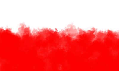 Abstract watercolor painting with red color on transparent background isolated on transparent background