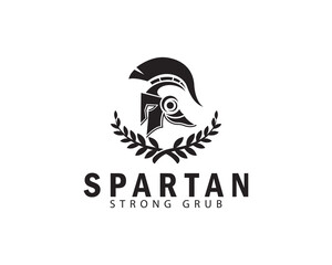 spartan logo creative design concept helmet strong guardian