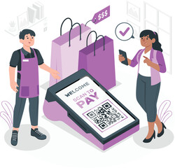 Customer paying with smartphone at point of sale payment mobile payment
