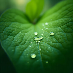 Green Leaf Vein Macro Texture