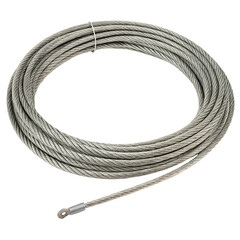 Galvanized steel cable coil  strong steel wire rope or metal cable for industrial applications  isolated on transparent background