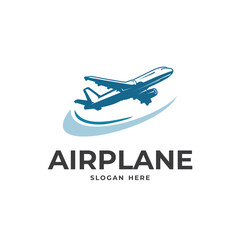 airplane flight logo design and air travel service