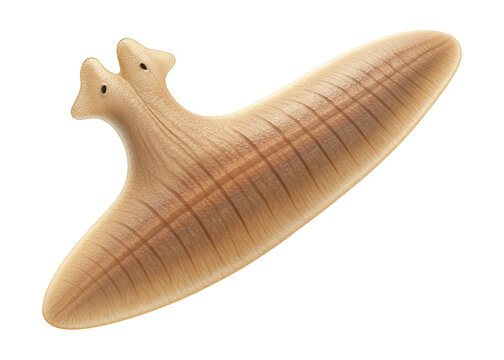 Flatworm featuring a bifurcated head and noticeable regeneration lines.