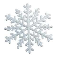 Beautiful silver snowflake decoration  isolated on transparent background