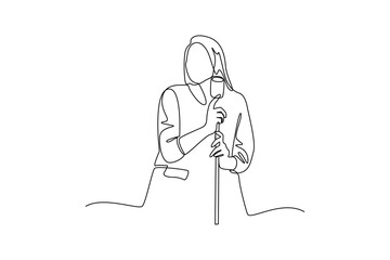 Simple continuous line draw of all about concert. Simple line, creativity, vector.