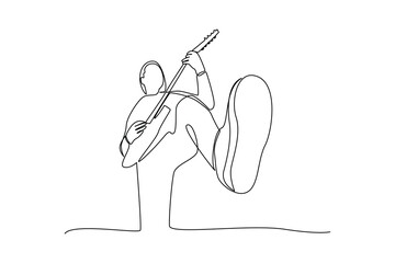 Simple continuous line draw of all about concert. Simple line, creativity, vector.
