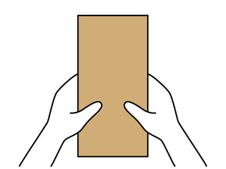 茶封筒を両手で持つイラスト