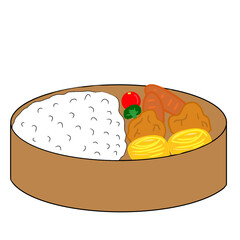 Lunch box food simple illustration
弁当　食べ物　イラスト