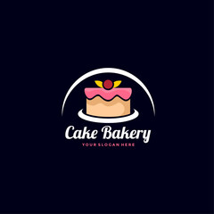 Sweet Cake and Bakery Shop Logo Design Vector