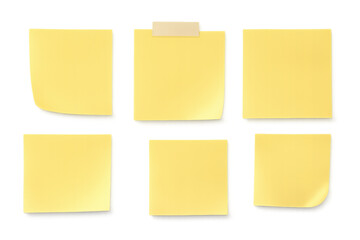 Isolated transparent png of Yellow sticky notes