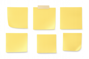 Isolated transparent png of Yellow sticky notes
