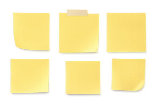 Isolated transparent png of Yellow sticky notes