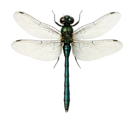 Adult dragonfly featuring clear wings and a slender body.