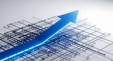 Business growth concept with shopping and technology elements