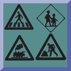 Traffic Signal Stock Illustration the image shows fore common road signs 