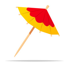 Fototapeta premium Cocktail umbrella vector isolated illustration
