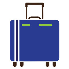 blue suitcase isolated on white