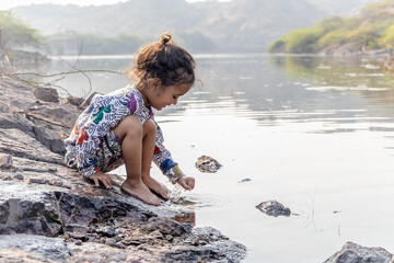 childhood curiosity and fun with nature and water