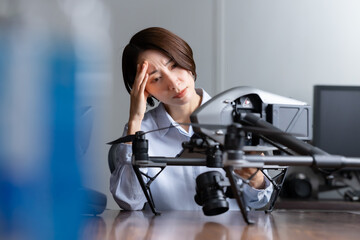 ドローン研究開発する女性