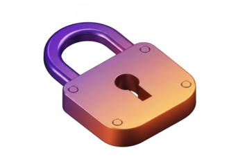 Padlock isolated on transparent background