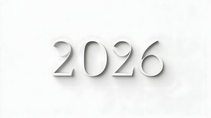 2026 Number on White Background Minimal Clean Design