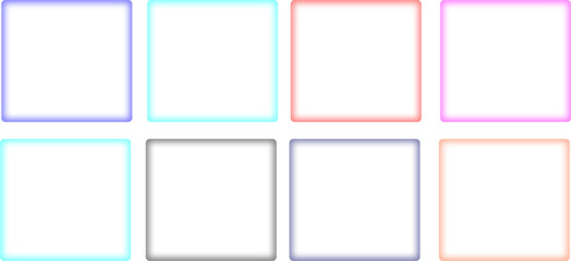 Colorful Square Thumbnails with Borders on White Background