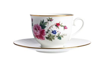 Fototapeta premium designed cup and saucer isolated on transparent background
