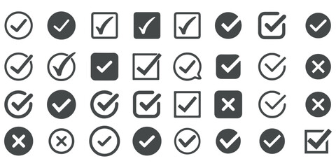 Check Mark Icons in Circle – Editable Stroke Tick Symbol Set. Vector © TRENDING VECTOR ART3