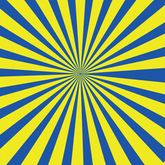 Abstract yellow and blue radiating sunburst background design perfect for graphic design projects