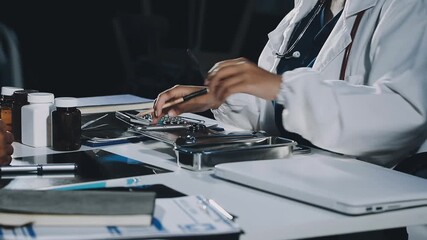 Diverse healthcare professionals discussing patient care strategies in a team meeting. - Powered by Adobe
