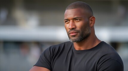 President of sports federation announcing championship results, emotion of pride and excitement visible, symbolizing leadership in athletics, event management, and organizational success