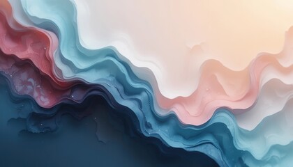 Vibrant abstract waves of colorful paint blending in fluid motion, showcasing orange, yellow, blue, and red layers with dynamic texture and artistic energy