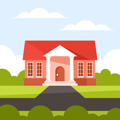 Classical house with columns vector illustration