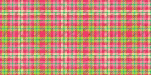 Cheerful Pink and Green Plaid Seamless Pattern for Christmas with Flannel Texture. Winter checked abstract design for tartan and gingham shirt prints. Line and square geometric lumberjack art perfect