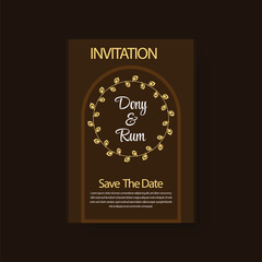 Illustration of a luxurious and floral invitation card design