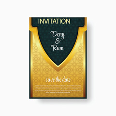 Naklejka premium Illustration of a luxurious and floral invitation card design