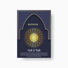 Illustration of a luxurious and floral invitation card design