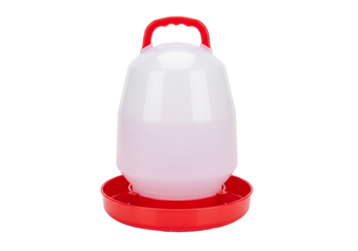 Poultry Water Drinker 5L Red Plastic Feeder with Handle for Chickens
