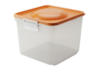 10L Clear Plastic Storage Box with Orange Lid and Clip Lock