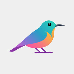 Colorful gradient bird logo – modern songbird icon on black